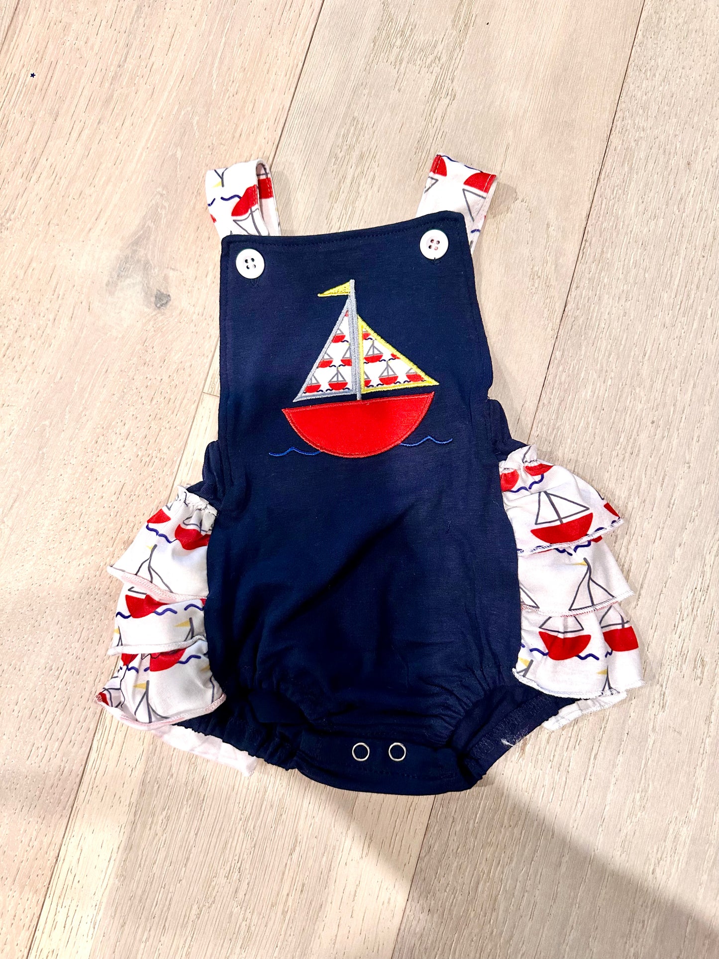 Little Girls Ruffled Sailboat Bubble