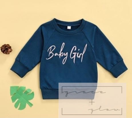 Little Girls “Baby Girl” Lightweight Sweatshirt RTS