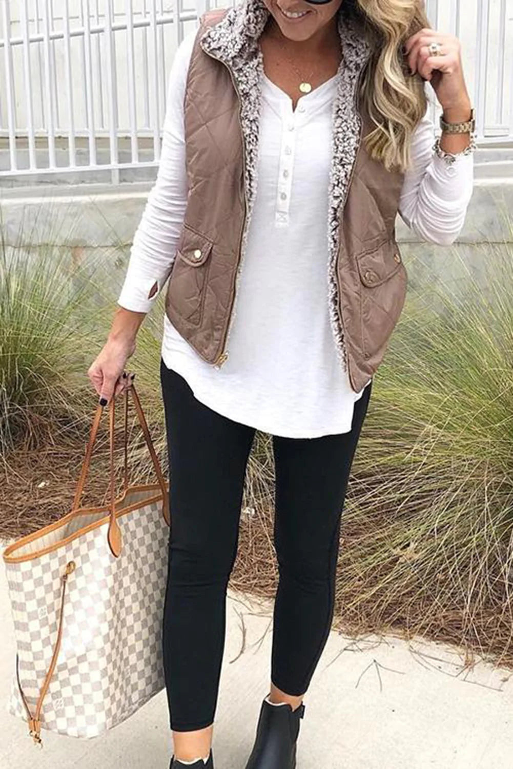 Reversable Sherpa Puff Vest