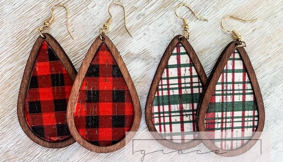 Holiday Wood Earrings RTS