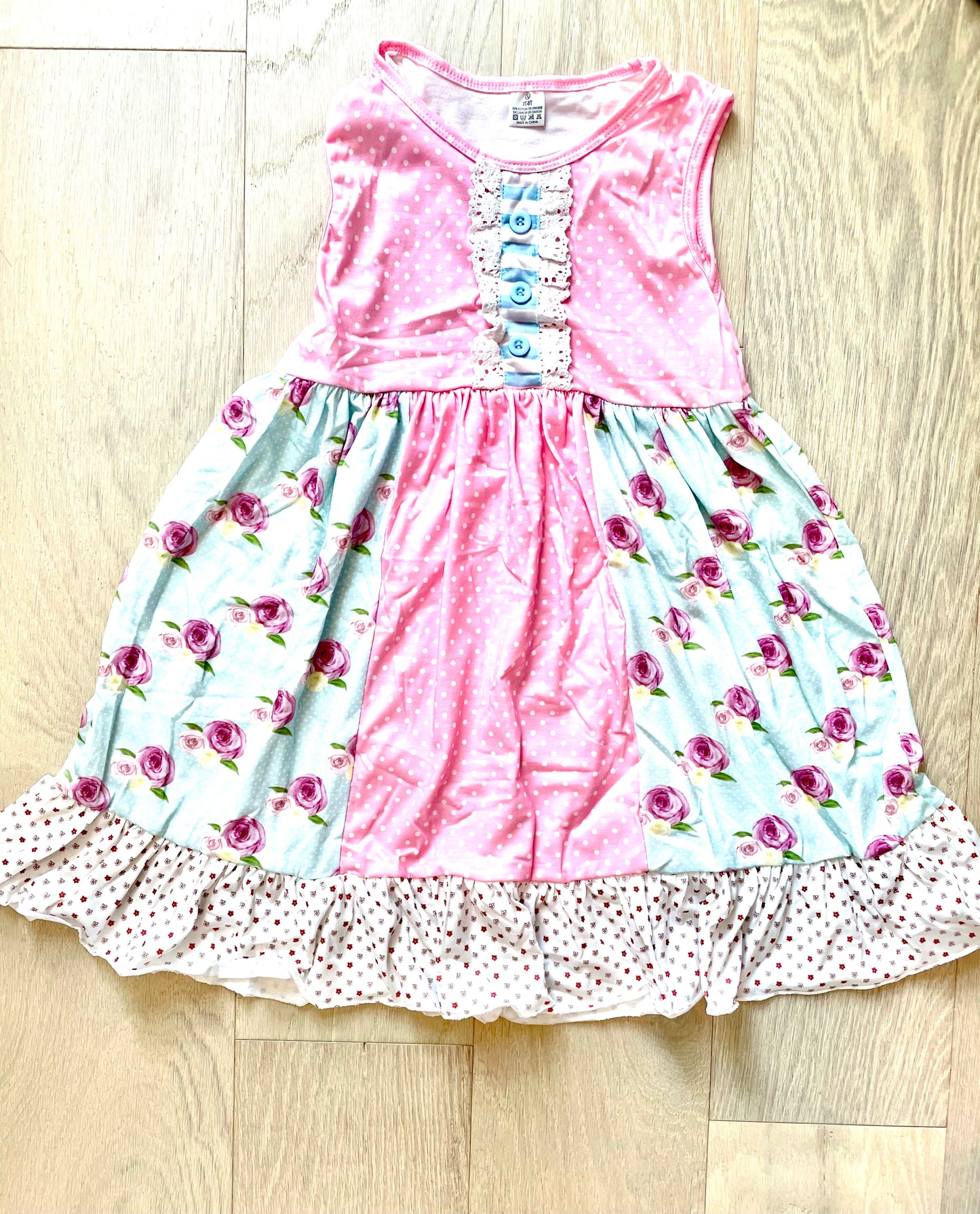 Girls Pink Floral Dress