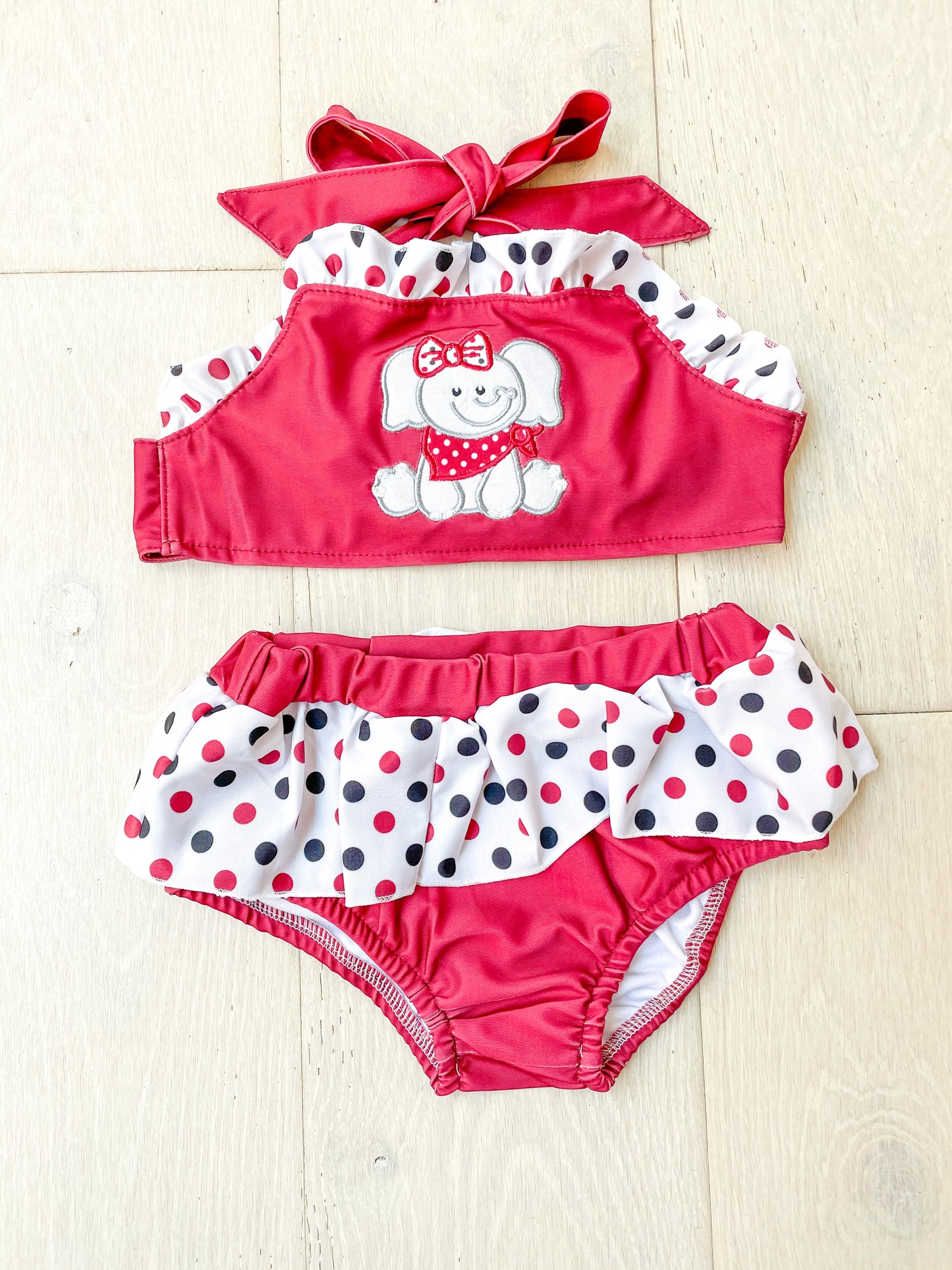 Little Girls Bama Inspired Ruffled Bikini - RTS