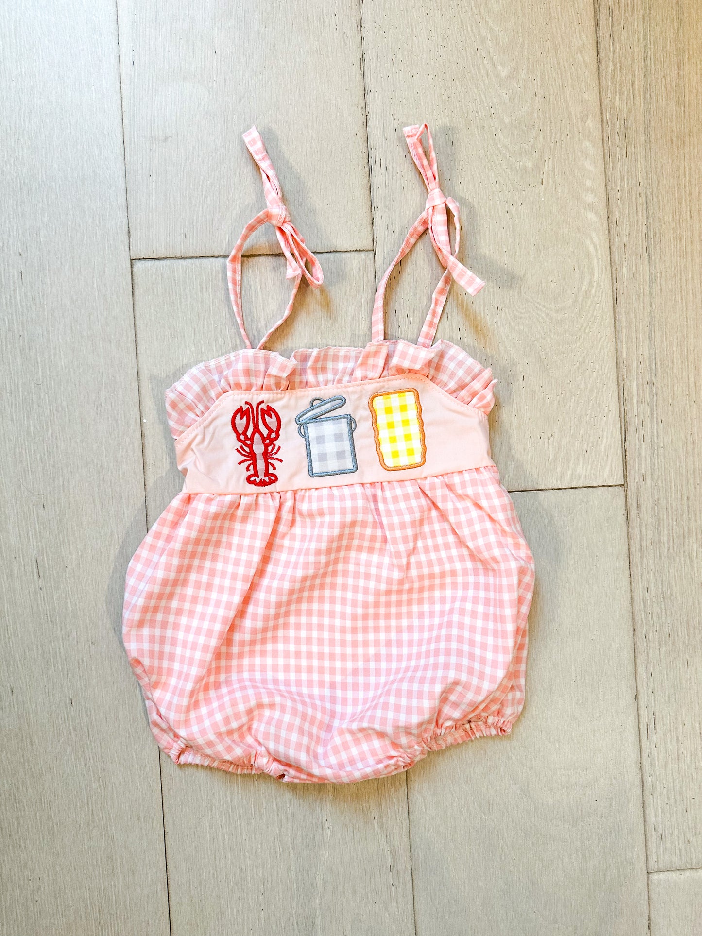 Girls summer crawfish onesie