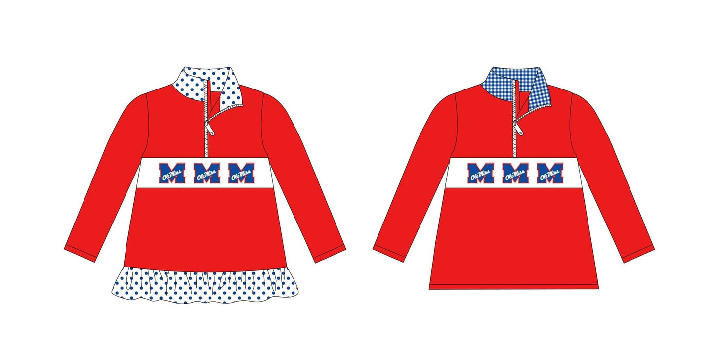 Kids Go Rebs Long Sleeved Embroidered tops