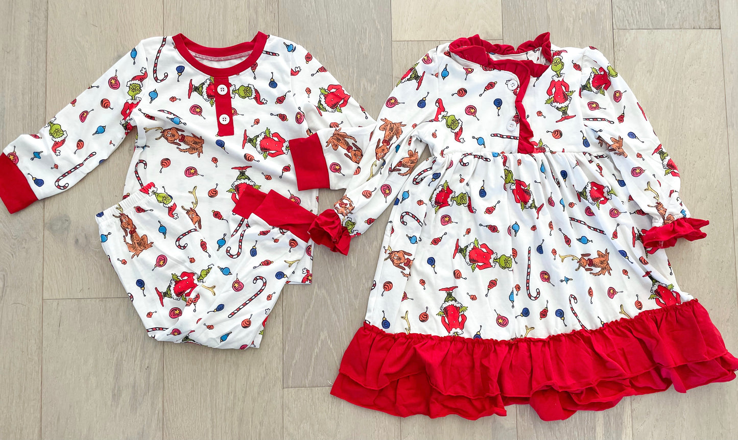 Girls/Boys Grinch Pajama Sets