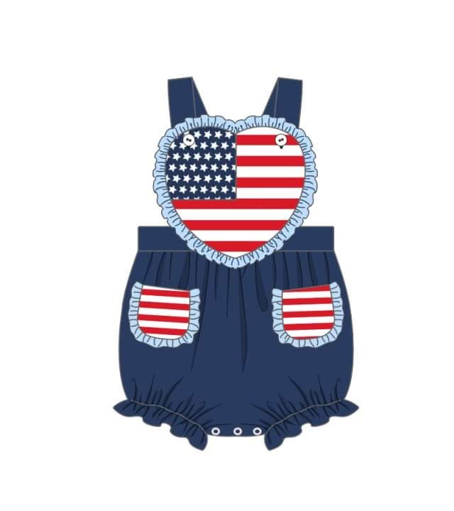 Girls USA Heart Bubble