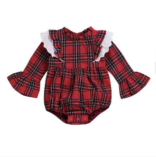 Little Girls Tartan Lace Bubble Preorder