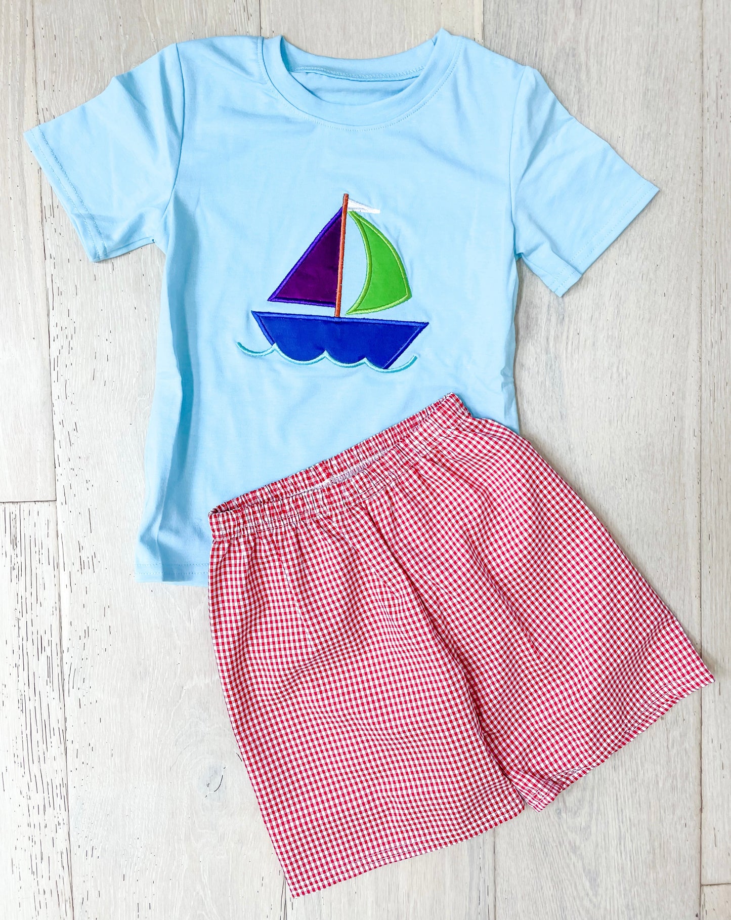 Boys Applique Sailboat sets