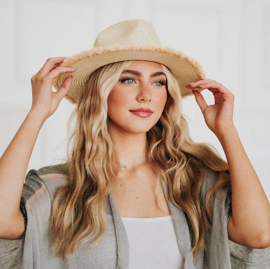 Women's Frayed Fedora Hat - RTS