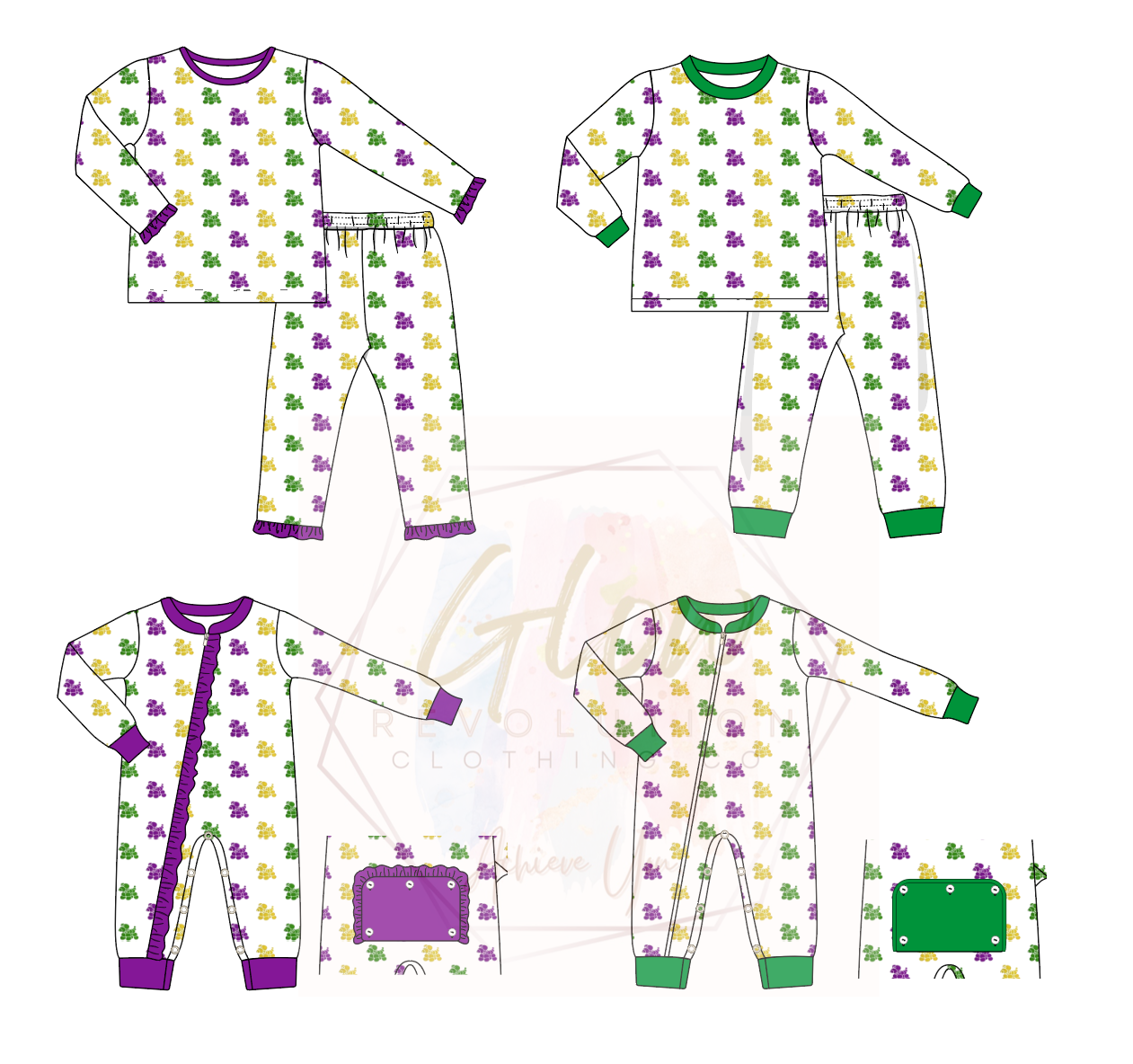 Kids Bead dog Pajama Sets