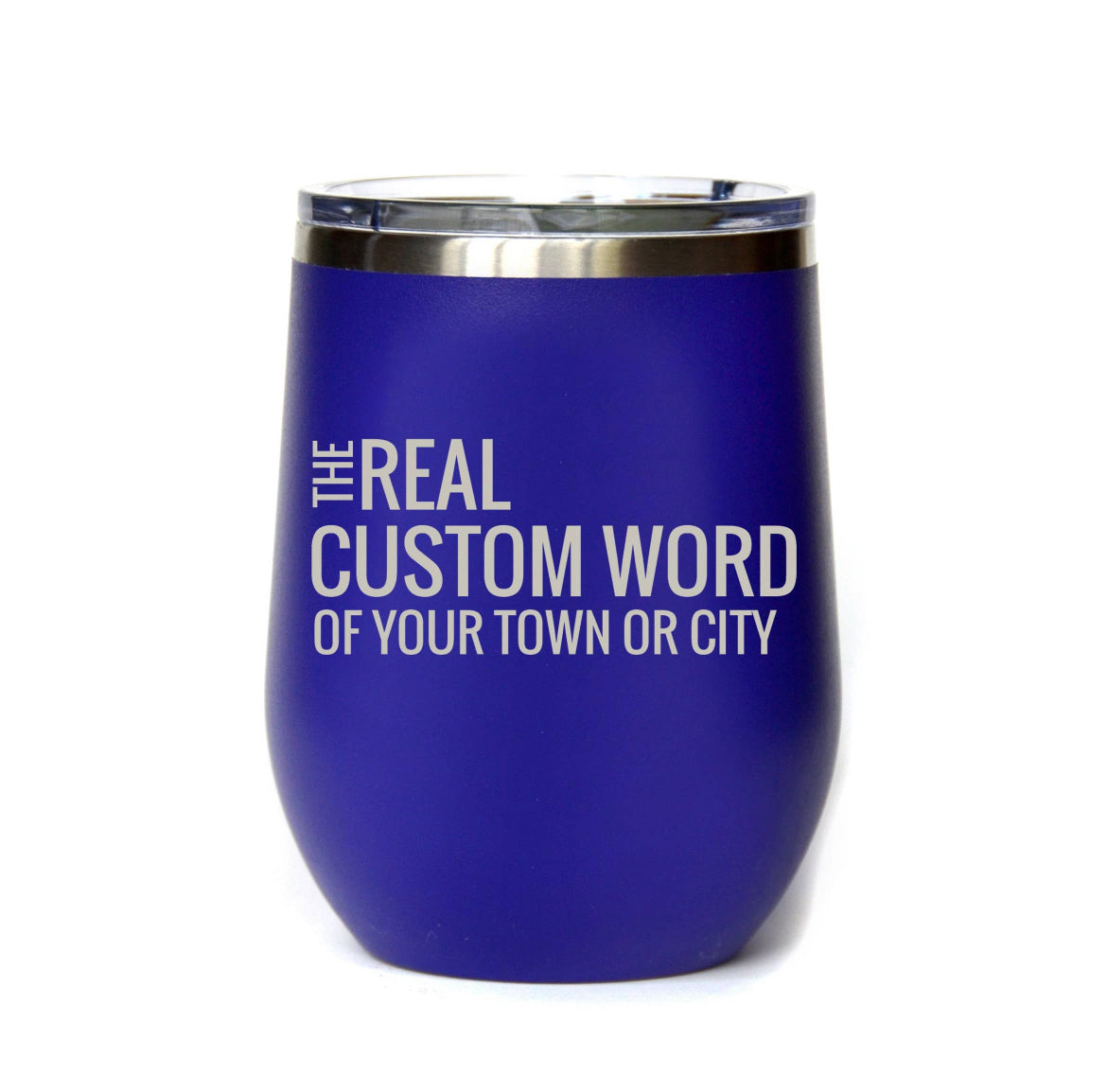 Personalized Engraved 12 oz wine cups with lid (pack of 4)